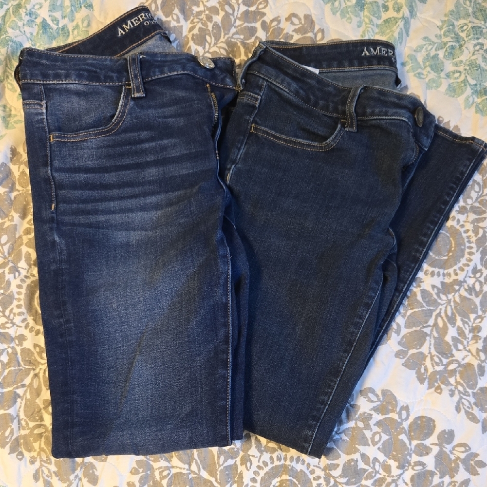 American Eagle Outfitters Women's Dark Blue Skinny Jeans - Jegging -